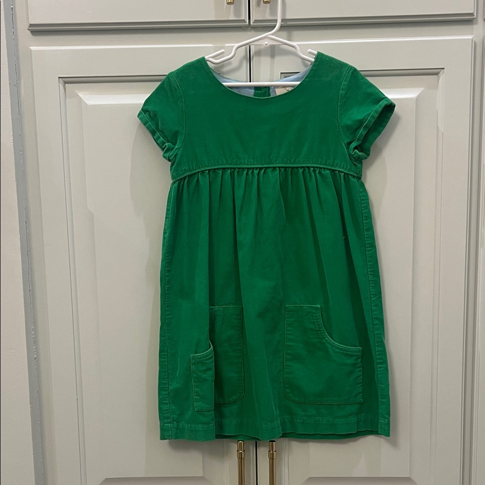 Green Corduroy Kids Dress